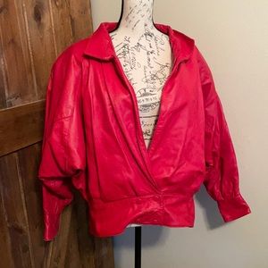 Vintage Red Leather Jacket/Coat